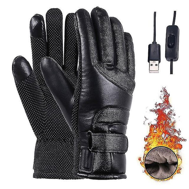 Guantes térmicos para hombre, calentador de manos recargable por Usb, guantes de calefacción eléctrica, guantes de ciclismo antideslizantes con pantalla táctil térmica de invierno kaili Sencillez