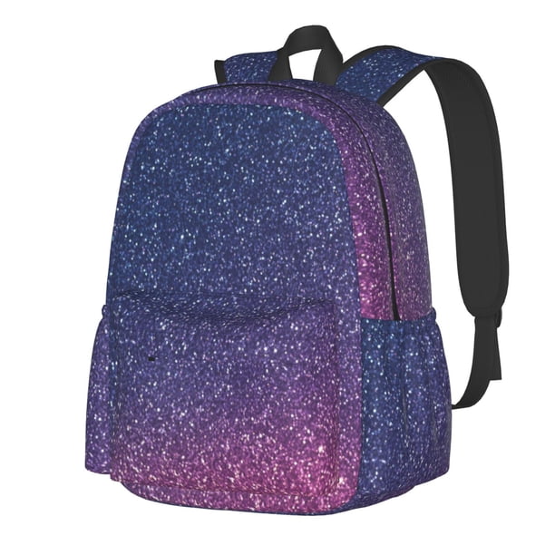 Disketp Violet Glitter Mochila Escolar de Gran Capacidad y Peso Ligero, Mochila de Viaje Ideal para Escuela, Trabajo y Uso Diario, Cómoda y con Estilo