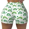 thumbnail image 2 of Sikiie St. Patrick's Day rainbows Print Workout Shorts Women Scrunch Butt Gym Shorts Seamless High Waist Tummy Control Yoga Biker Athletic Shorts-Small, 2 of 8