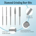 thumbnail image 2 of 11Pcs Diamond Burr Stone Carving Grinding Bits 1/8" Shank for Dremel Rotary Tool, 2 of 5