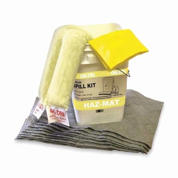 Oil-Dri Spill Kit, Universal, White, Polyethylene L91435