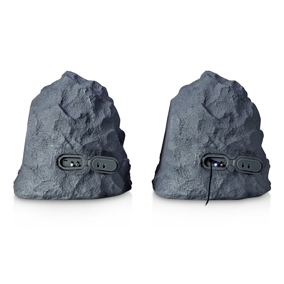 iHome Audio iHRK-400-PR Rechargeable Bluetooth Outdoor Rock Speakers with TWS Linking - Pair (Gray Lava)