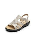 thumbnail image 1 of Sandalias Planas Elegantes para Mujer DREAM PAIRS con Punta Abierta y Tira Elástica Talla 11, 1 of 7