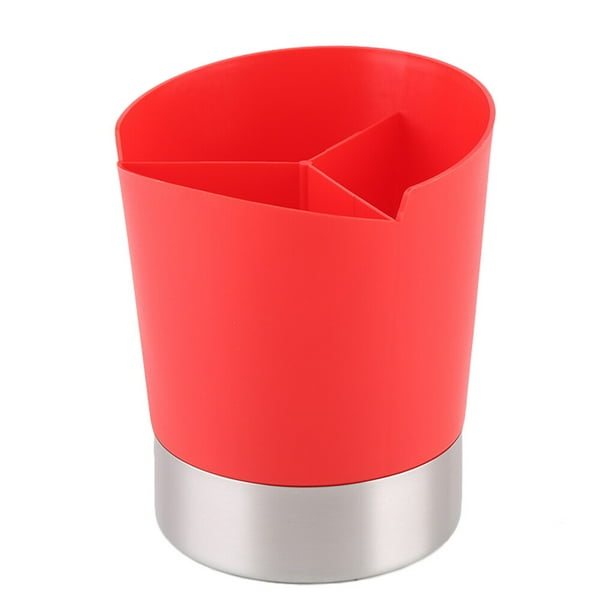 Bewildely Caja de distribución de Bar, tienda de té de la leche, taza de paja, cuchara de barman, dispensador de vajilla, soporte organizador Mostrada rojo