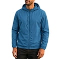 thumbnail image 6 of Men's UPF 50+ Sun Protection Athletic Shell Jacket Lightweight Quick Dry Hooded Windbreaker with Zip Pockets for Hiking Fishing Travel, Blue, XXXL, 6 of 6