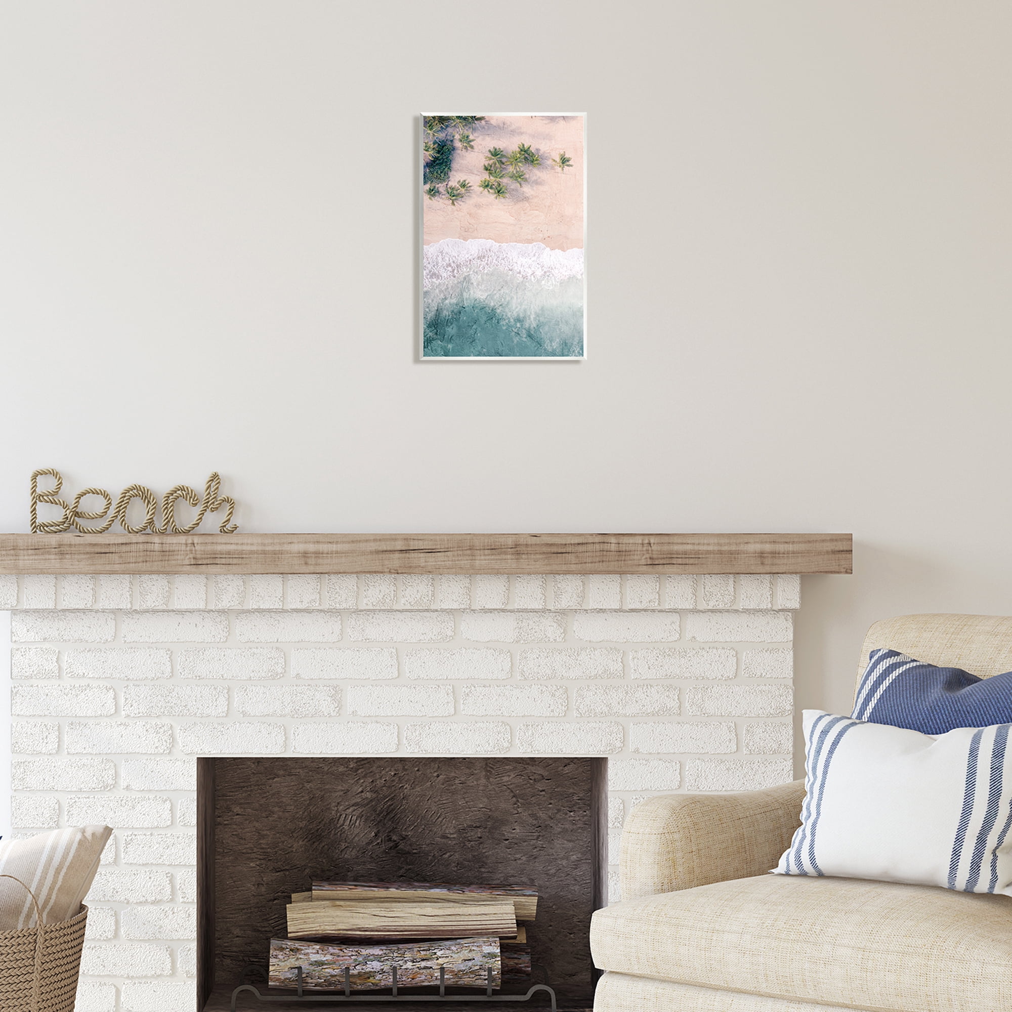 Stupell Industries Aerial Tropical Beach Landscape Painting Unframed Art Print Wall Art, 10 x 15