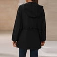 thumbnail image 4 of Dvprdro Women Water Resistant Zip Up Hooded Jacket Long Sleeve Ruffle Drawstring Waist Versatile Casual Outerwear with Zipper Side Pockets for Daily Outdoor Spring Autumn Wear, 4 of 8