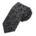 thumbnail image 6 of Jacob Alexander Men's Woven Bold Vine Pattern Slim 2.5 inch Width Neck Tie - Black, 6 of 7
