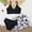 Black, variant on Girls 3-Piece Swimsuit Set Kids Trendy Bikini with Beach Skirt Cover Up Summer Bathing Suit for Pool and Vacation Stylish Swimwear for Little Girls