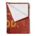 thumbnail image 2 of Meme Soft Flannel Fleece Throw Blanket, I Am in a Relationship with Food Sorry Words with Pizza Doodle, Cozy Plush for Indoor and Outdoor Use, 70" x 90", Paprika Earth Yellow, by Ambesonne, 2 of 5
