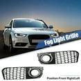 thumbnail image 2 of Unique Bargains Pair Front Fog Light Mesh Grille Honeycomb Style Grill Cover for Audi A4 B8 2009 2010 2011 8KD807682, 2 of 6