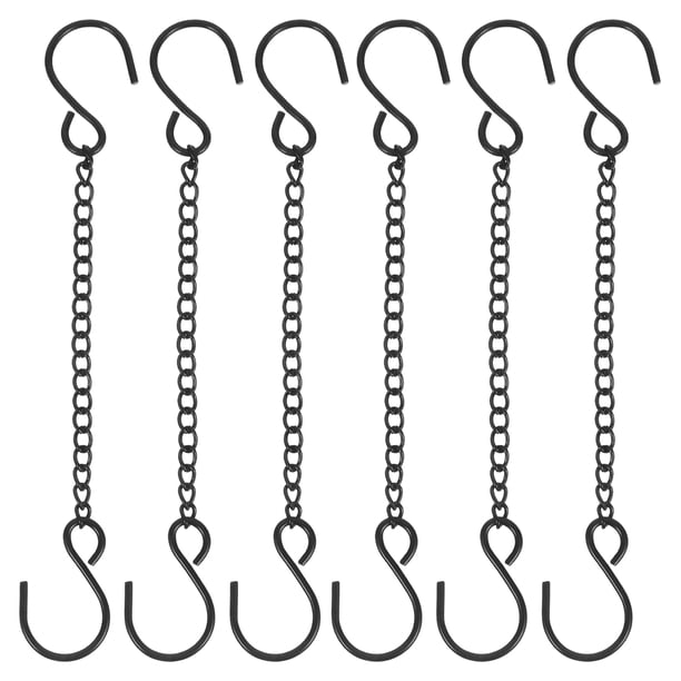 6 cadenas colgantes de hierro para macetas, comederos para pájaros, faroles y adornos decorativos. Cadena para macetas colgantes para uso interior y exterior con ganchos.