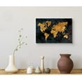 thumbnail image 3 of wall26 Canvas Print Wall Art Gold Foil Dark World Map Architecture &amp; Maps Places Illustrations Modern Art Global Scenic Fun Multicolor for Living Room, Bedroom, Office - 32"x48", 3 of 5