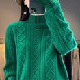 thumbnail image 1 of Suéter de otoño-invierno para mujer, jersey grueso de lana merino 100%, cuello alto, informal, de cachemira, moda coreana, novedad de 2024, 1 of 5