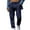 B-Navy, variant on QHFBli Mens Casual Corduroy Pants Flat Front Elastic Sweatpants Waistband Stretch Straight Leg Slim Fit Dress Pant with Pockets