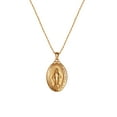 thumbnail image 2 of Brilliance Fine- Women's Sterling Silver 14KT Gold Plated Virgin Mary Medallion Pendant, 18" Chain, 2 of 4