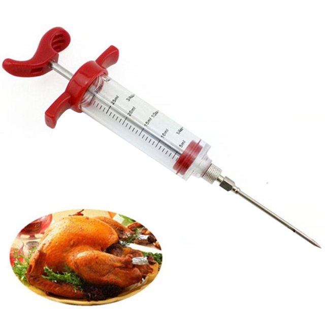 BBQ Meat Syringe Marinade Injector Poultry Turkey Chicken Flavor Syringe Cooking Sauce Injection Tool Kitchen Accessories