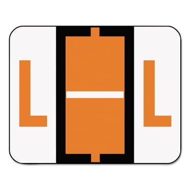 Smead 67082 A-Z Color-Coded Bar-Style End Tab Labels, Letter L, Dark Orange, 500/Roll