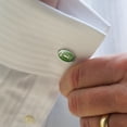 thumbnail image 2 of Men Only Chocolate Clings to Your Thighs Faster Funny Humor Round Cufflink Set Silver Color, 2 of 6