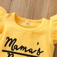 thumbnail image 3 of Dooleck Mamas Bestie Baby Girl Clothes Infant Ruffle Bodysuit Sunflower Shorts Outfit, 3 of 7