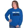 thumbnail image 3 of Work Sucks Going Hunting Funny Unisex Plus Fleece Graphic Sweatshirt Brisco Brands 3X, 3 of 5