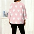 thumbnail image 5 of purcolt Womens Heart Print Oversized Tops Plus Size 3/4 Sleeve Crew Neck Graphic Tees Casual Loose Fit T Shirts, 5 of 7