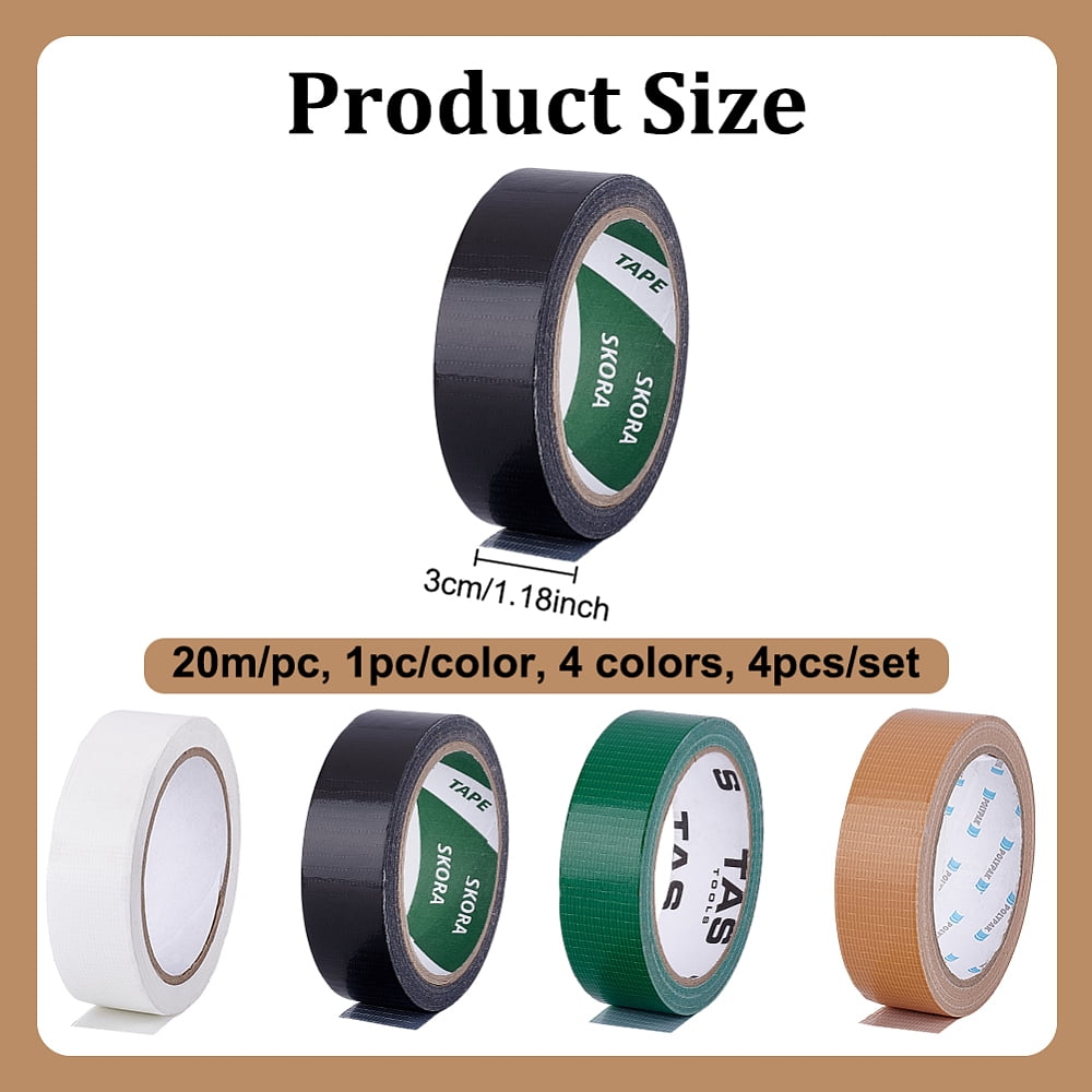4Pcs 4 Colors Cloth Duct Tape Anti Slip Adhesive Tape Floor Marking Tape for DIY Fixed Carpet Hand Tools Mixed Color 30mm 1pc/color
