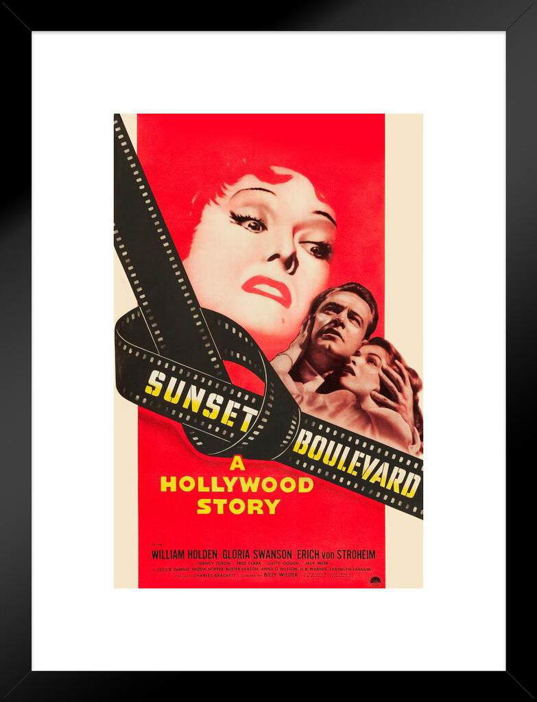 Sunset Boulevard 1950 Retro Vintage Movie Poster Classic Hollywood Film  Gloria Swanson Movie Theater Decor Midcentury Modern Living Room Decor Film  Lover Stand or Hang Wood Frame Display 9x13