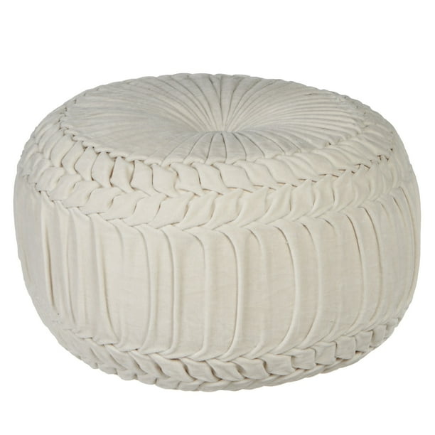 CBK Cotton Small Velvet Round Pouf With Smocking 160781 ...