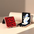 thumbnail image 5 of SaniMore for Samsung Galaxy Z Flip 5 (6.7" 2023) Case with Built-in Tempered Glass Protector,Leopard Pattern PU Leather Shockproof Plating Bumper Stylish for Girls, Red, 5 of 6