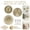 Style 2, variant on EUWBSSR 3Pcs Metal Plate Wall Decor Gold Disc Wall Art Modern Style Abstract Wall Decorations Gold Wall Art Hanging Sculptures for Living Room Bedroom