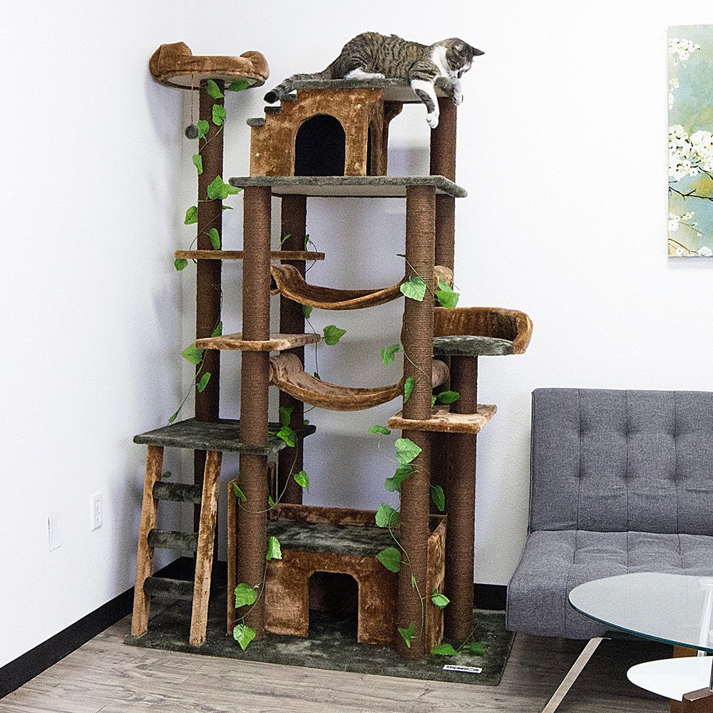 Kitty Mansions Amazon Green Cat Tree Furniture