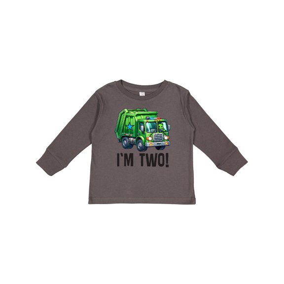 Inktastic 2nd Birthday Garbage Truck Party Boys Long Sleeve Toddler T-Shirt