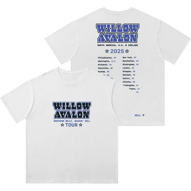 Willow Avalon Southern Belle Raisin Hell Tour 2025 Wash T-Shirts Unisex Cotton Short Sleeve Tee