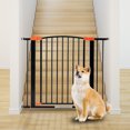 thumbnail image 1 of 36" Tall Extra Wide Dog Gate for Stairs and Doorway, 28"-36.5" Metal Safety Pet Gate with Door for Dogs, No Drill Adjustable Pressure Walk Through Long Dogs Gates for Wide Openings by LAZYLAND (Black), 1 of 7