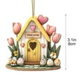 thumbnail image 3 of AZXY Easter House Ornaments for Tree, 2D Flat Acrylic Miniature Easter Hanging Decorations, Welcome Cottage with Easter Eggs Ornaments for Small Tree, Easter Party & Home Indoor Outdoor Decor, 3 of 7