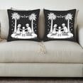 thumbnail image 3 of Set of 2 18x18in Throw Pillow Covers - Elegant Family Scene with Palm Trees & Heart Decorations for Couch Bed Car, 3 of 8
