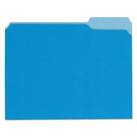 UPC 087547105016 product image for File Folders  1/3 Cut One-Ply Top Tab  Letter  Blue/Light Blue  100/Box -UNV1050 | upcitemdb.com