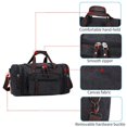 thumbnail image 3 of Canvas Travel Bags, Large-Capacity Handbag Shoulder Bag Men Weekender Sports Bag Women Travel Bag With 2 Side Pockets For Extensions, 3 of 7