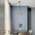 thumbnail image 5 of Kiven Plug in Iron Pendant Light, Tiffany Pulley Hanging Light with Remote Contro and 15FT Plug-in Cord, Dimmable Ceiling Pendant Light for Bedroom Hallway Foyer Kitchen Island, 1-Light, 5 of 8