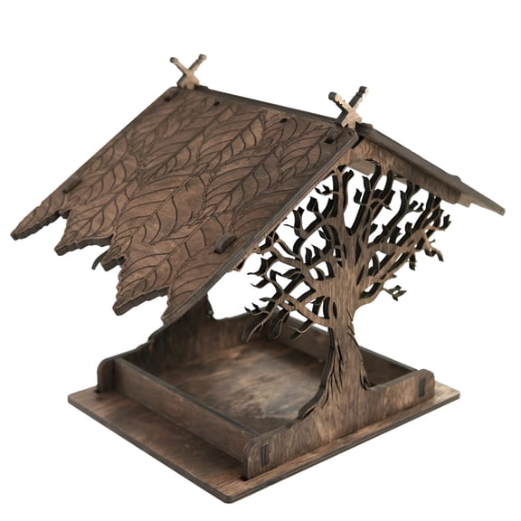 ACDANC Bird Feeders,Bird Feeders for the Outdoors Wooden Rustic Bird Feeder Stand Up & Hanging Birdhouse Hummingbird Feeding Handmade Pagoda Bird House,Bird Feeder,1X Bird Feeder