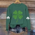 thumbnail image 5 of LEKWK St Patricks Day Women Leopard Print Hearts Long Sleeve Tops Crew Neck Sweater Tops Casual Tops Plaid Pattern Lounge Wear, 5 of 6