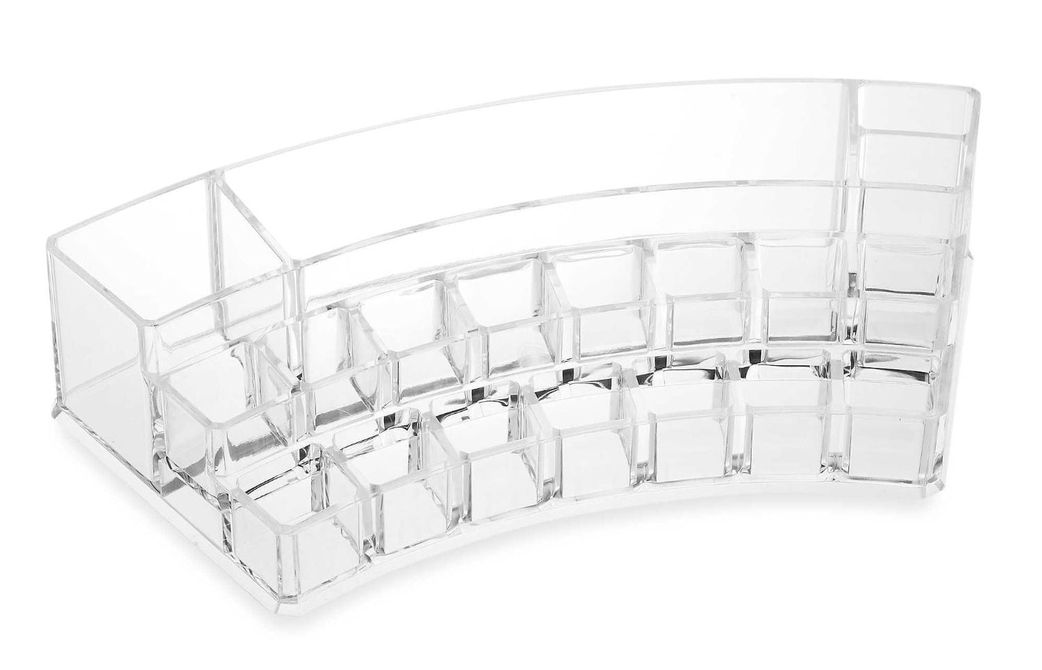 Quality Acrylic Clear Organizer Curved Multiple Dividers Cosmetics Makeup Tools
