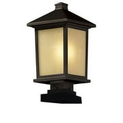 Z-Lite 537PHB-SQPM-ORB- Outdoor Post Light Oil Rubbed Bronze Aluminum Glass