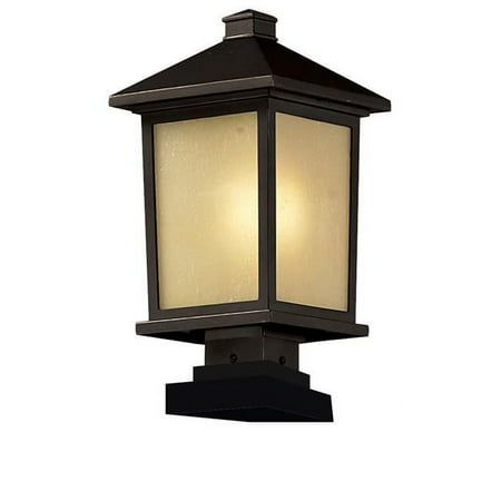 Z-Lite 537PHB-SQPM-ORB- Outdoor Post Light Oil Rubbed Bronze Aluminum Glass