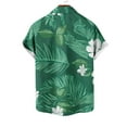 thumbnail image 6 of UVEASISHA Men Button Down Shirt Short Sleeve Casual Hawaiian Shirts Summer Tropical Printed Beach Shirt Mens Big and Tall Bowling Shirts Army Green 4XL, 6 of 6