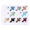 thumbnail image 2 of 12pcs Natural Stone Pendant Cross Healing Charms for Jewelry Making DIY Necklace, 2 of 4