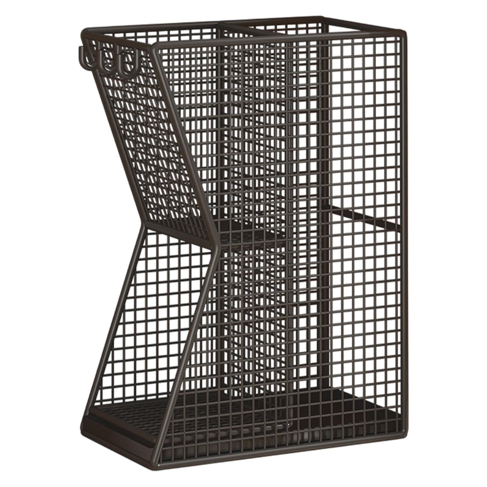 Fancyes Umbrella Rack Storage Bucket Metal Sturdy ,with Removable Drip Tray Umbrella Holder Bin Umbrella Holder for Office Hotel Home black