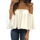 thumbnail image 1 of Blusa informal con hombros descubiertos para mujer, blusas sin tirantes, blusas con mangas de campana de color puro y sin tirantes Monstrate FS7048-09, 1 of 6