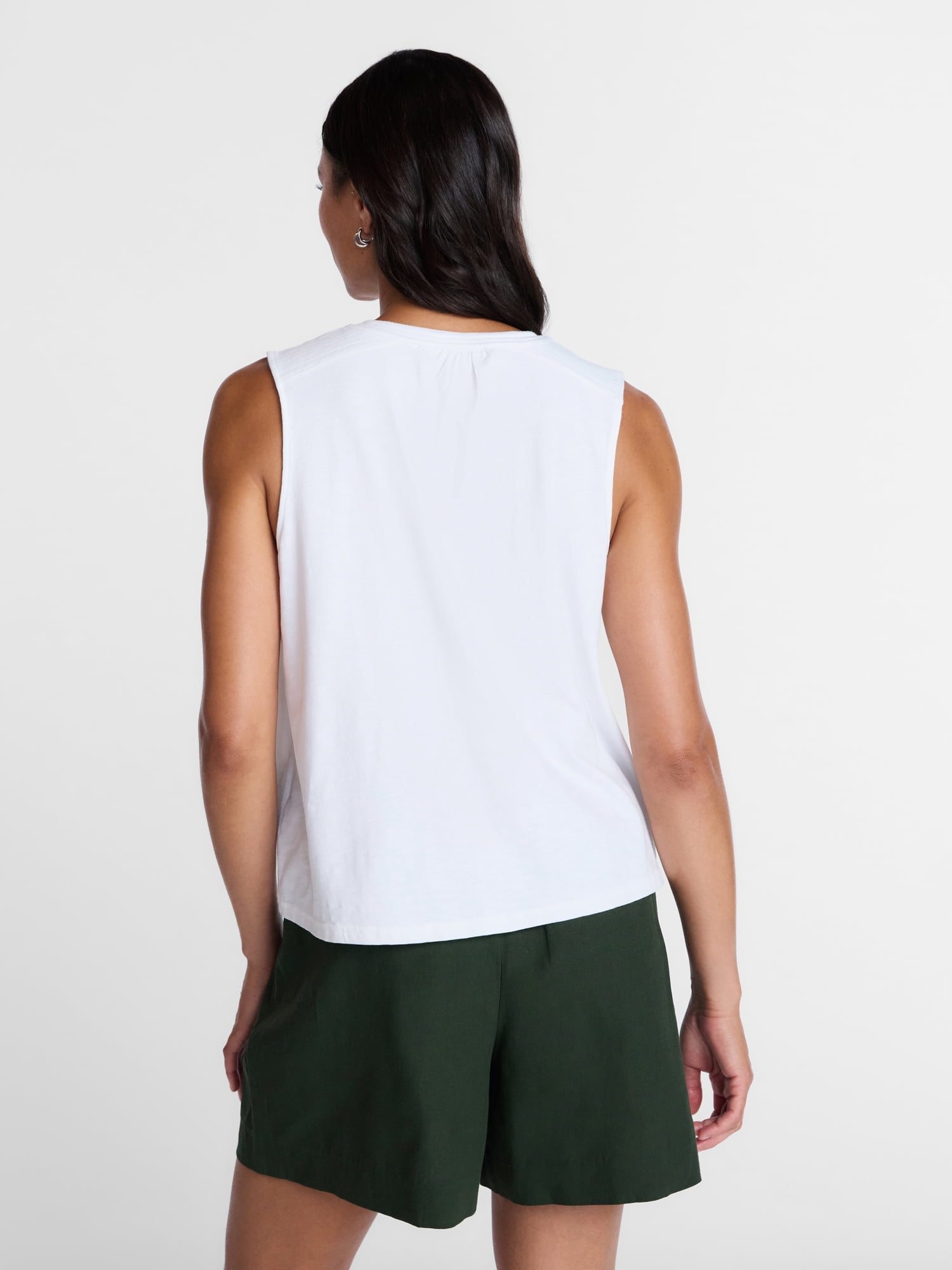 Time and Tru Women’s Tie Front Sleeveless Top, Sizes XS-XXXL
